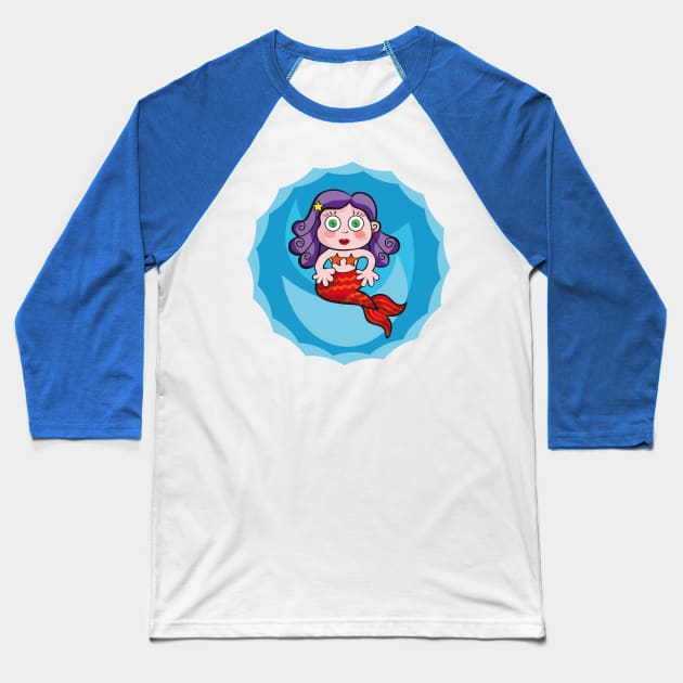 Beautiful mermaid Baseball T-Shirt by Myrarte